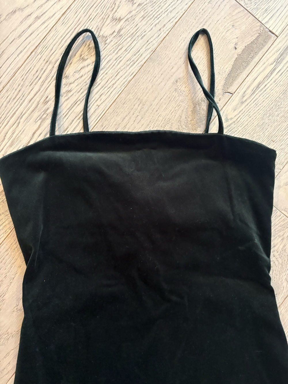 Zara Hunter Green Midi Velvet Dress with Thin Straps - Picture 2 of 5